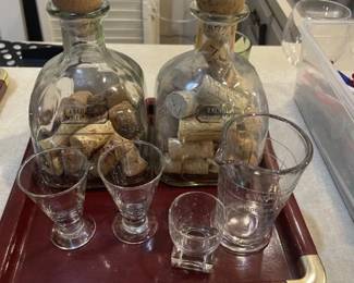 Bar decor and shot glasses