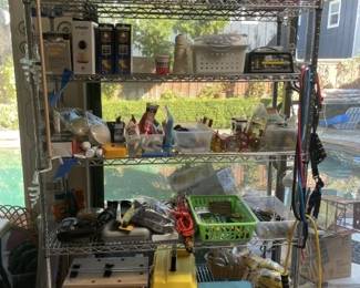 Nuts, bolts, hand tools, tapes, caulks, and lots of misc