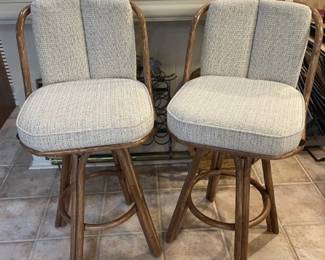 Wicker Frame Barstools - actually 3 - in very good condition.  solid.