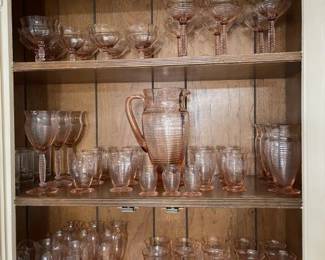 Very old pink Stemware and pitcher - Tiffin