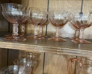 TiffinVery old pink stemware