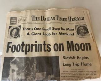 The Dallas Times Herald Newspaper - Footprints on Moon