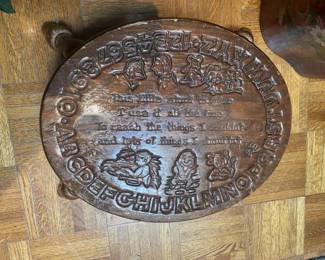 Alphabet - handcarved - child's stool