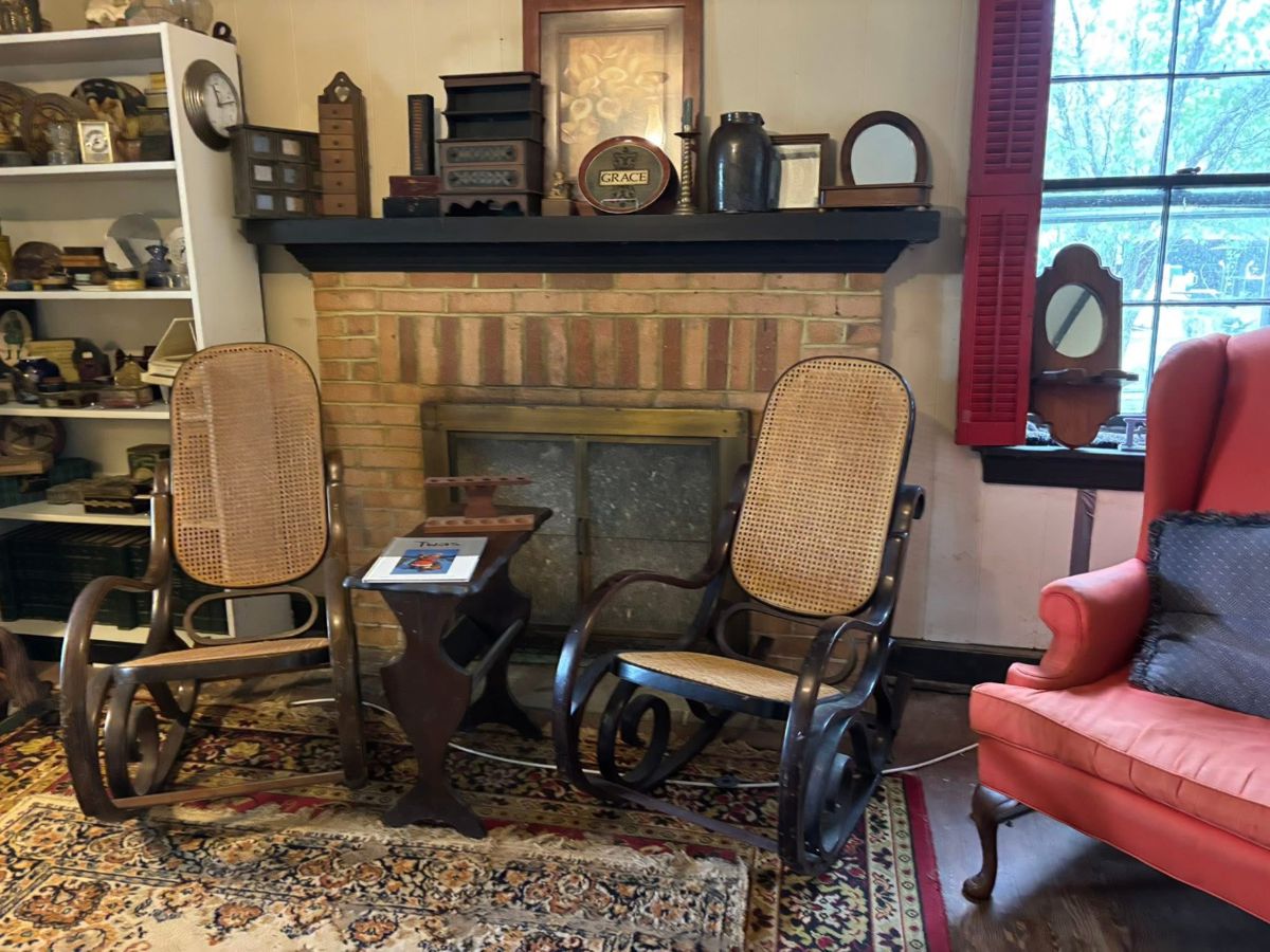 vintage bentwood and cane rocking chairs