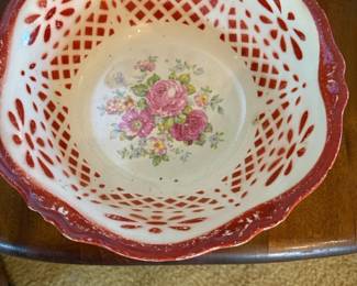 Homer Laughlin "Virginia Rose" pattern bowl, c. 1946