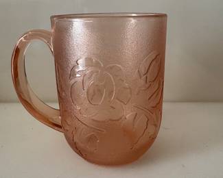 Vintage Pink Arcoroc Glass Mug - France