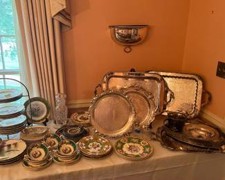 Silver plate, French, German and assorted porcelain