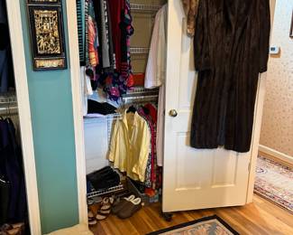 Ladies' clothing size M/L, mink coat, footstool