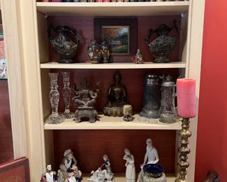 Royal Doulton vases, Lladro, French porcelain, books, misc decor