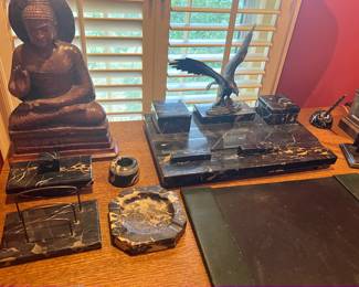 Marble desk accessories, misc decor