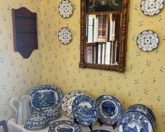 Blue and white, mirror