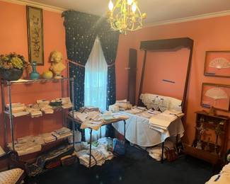 Linens, misc, bed not for sale