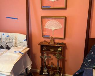 Misc decor, crucifixes, beds not for sale