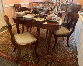 Watertown Slide table, 6 Biggs dining chairs
