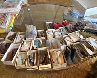 These are mostly children's shoes, as they are very small sizes.