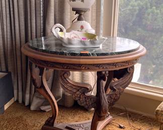 Spread throughout the house are a number of side tables.  This is one of them.  But don't forget the lamp on top of the table.