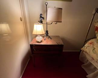 Four piece Mid Century bedroom set. Poodle lamp!