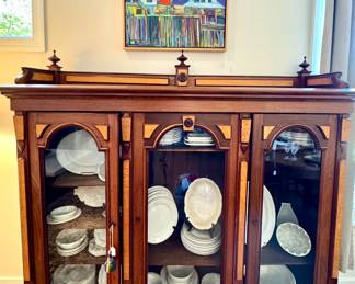 Biedermeier Cabinet STUFFED with English Ironstone