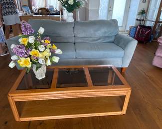BLUE SOFA AND LOVE SEAT