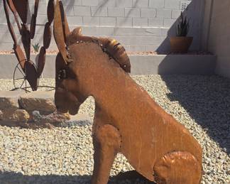 Metal Donkey Yard Decor
