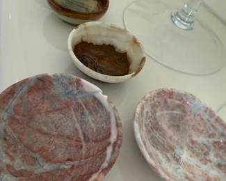 Small Marble and Onyx Bowls