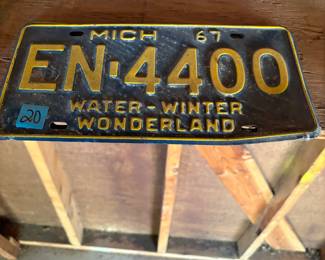 Single 1967 Michigan License Plate