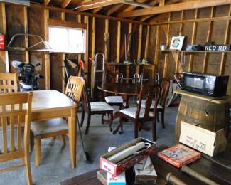 The garage is also packed, full of treasure