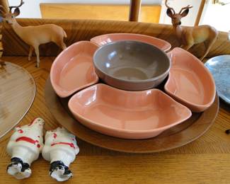 Mid Century Modern round about she goes, serving dish, and more deer