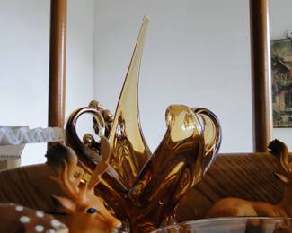 More deer and a very ornate glass piece too