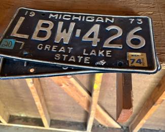 Pair 1973 Michigan License Plate