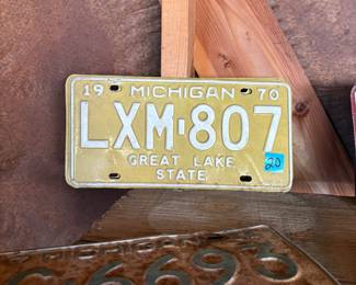 Pair 1970 Michigan License Plate