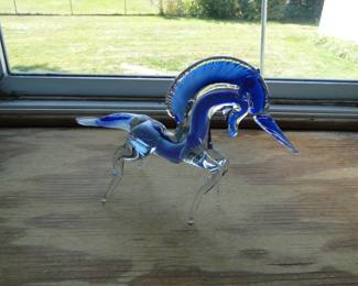 Vintage Murano style Blown Glass Unicorn