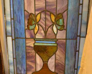 Stained glass window flowers