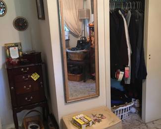 Trunk
Jewelry armoire 
Military clothes and  Coats