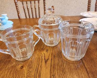 Antique cream and sugars