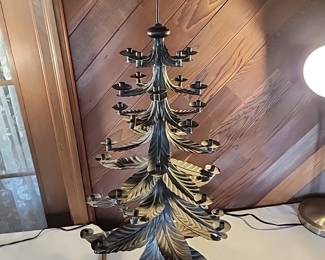 Metal Christmas tree, holds candles