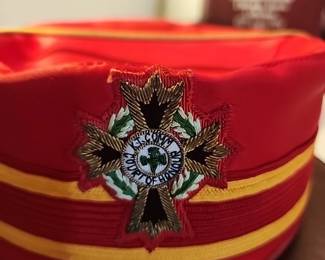 Vintage Masonic Scottish Rite Knights Commander hat with case