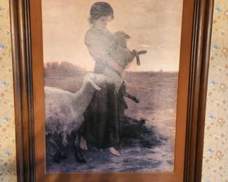 Woman holding a sheep picture
