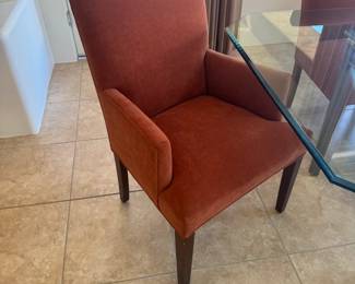 Set of 8 Dining Chairs, 2 Armchairs & 6 Armless, $550 // Glass Top Dining Table $295