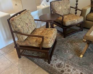 Set of 2 Chairs and Side Table / 20" x 20" / 35" Height / Table is 24" Height / $350
