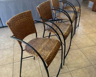 Set of 4 Rattan Counter Stools $100
