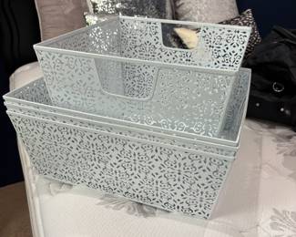 4 Decorative Metal Baskets $25