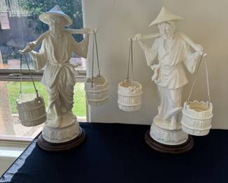 Two 21" Porcelain Statues $195