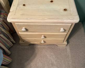 3 Drawer Light Wood Nightstand Set of 2 / $100