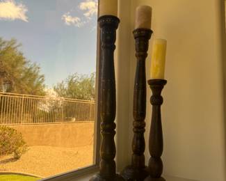 3 Large Candlesticks / 35" and 22" / $50