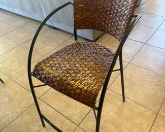 Set of 4 Rattan Counter Stools $100
