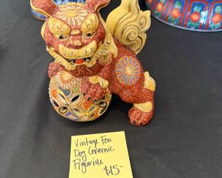 Vintage Foo Dog Ceramic Figurine $15