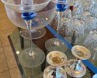 Blue Glass and Glass LOT $40