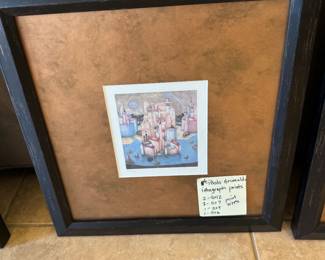 6 Paolo Grimaldi Lithograph Prints Framed $395