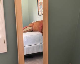 Full Length Light Wood Mirror $40